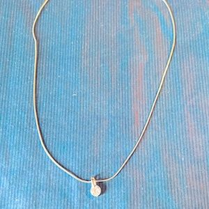Minimalist silver necklace with crystal